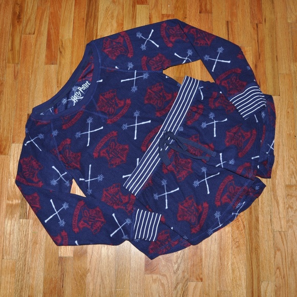 New HARRY POTTER Navy Blue Fleece Pajama Set [D5] - Picture 3 of 8
